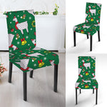 Christmas Llama Pattern Print Dining Chair Slipcover