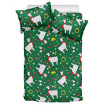 Christmas Llama Pattern Print Duvet Cover Bedding Set