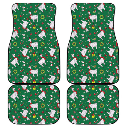 Christmas Llama Pattern Print Front and Back Car Floor Mats