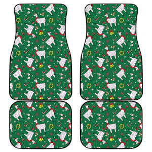 Christmas Llama Pattern Print Front and Back Car Floor Mats