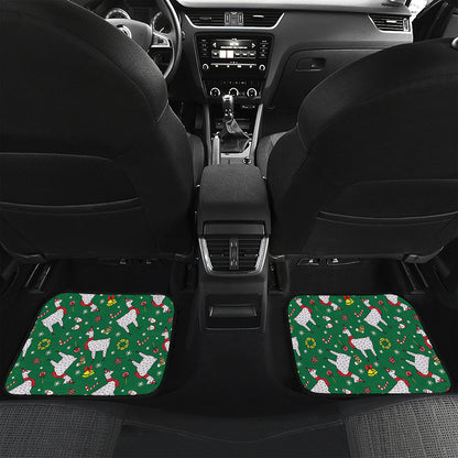Christmas Llama Pattern Print Front and Back Car Floor Mats