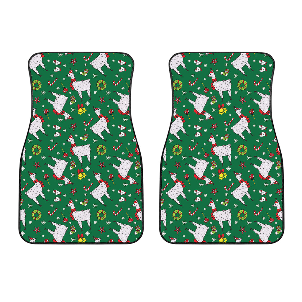 Christmas Llama Pattern Print Front Car Floor Mats