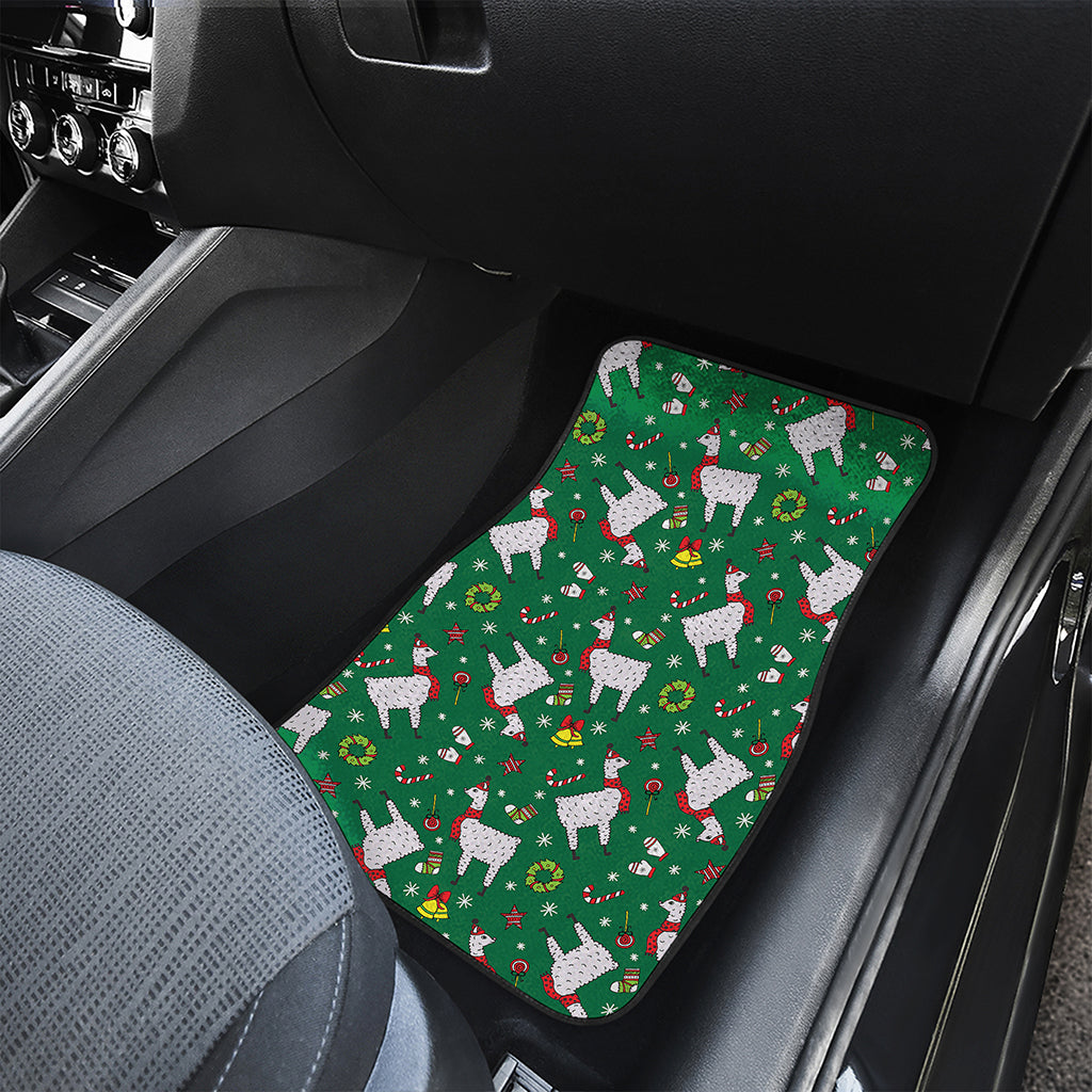 Christmas Llama Pattern Print Front Car Floor Mats