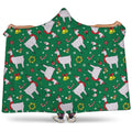 Christmas Llama Pattern Print Hooded Blanket