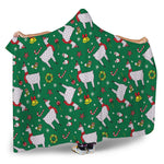 Christmas Llama Pattern Print Hooded Blanket