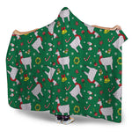 Christmas Llama Pattern Print Hooded Blanket
