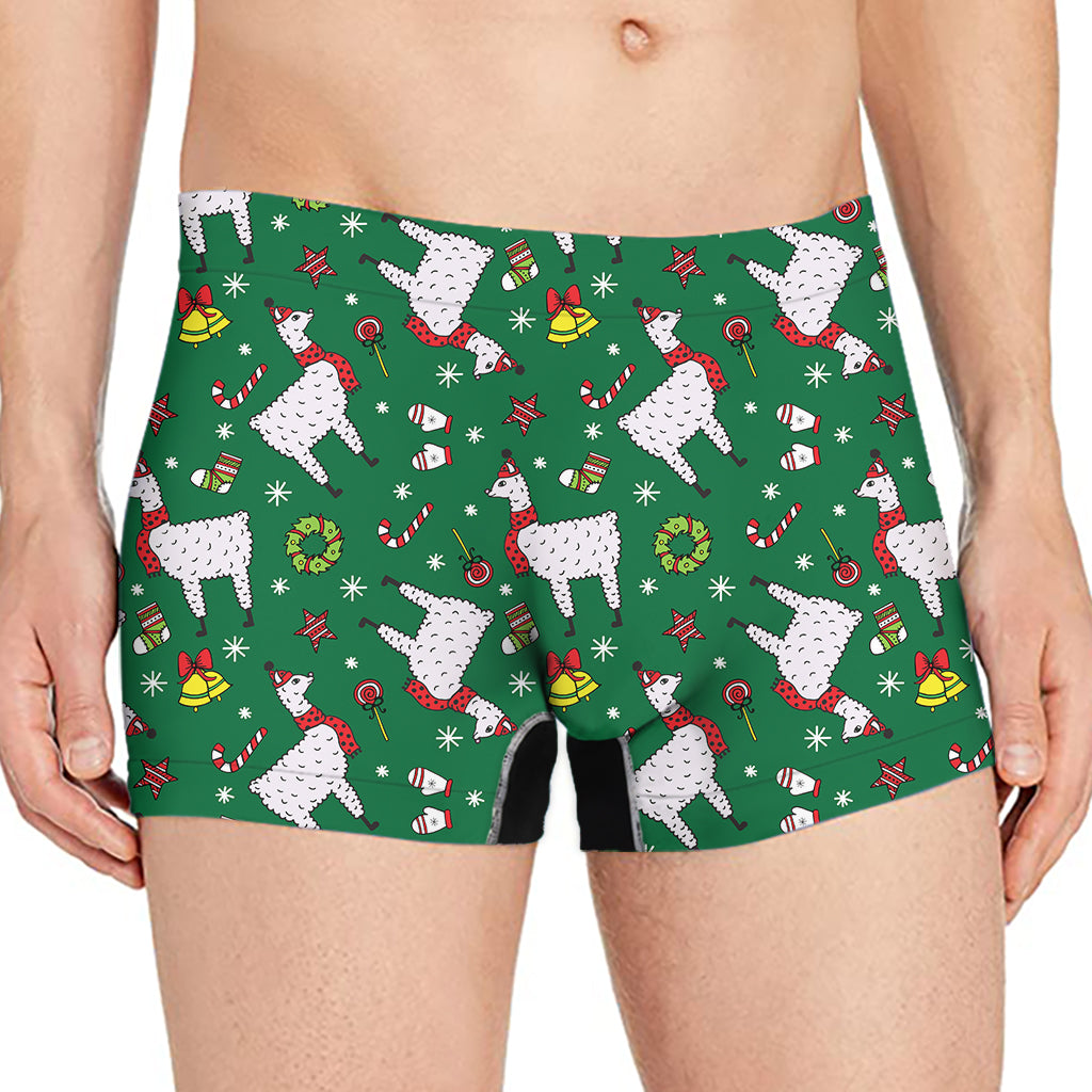 Christmas Llama Pattern Print Men's Boxer Briefs