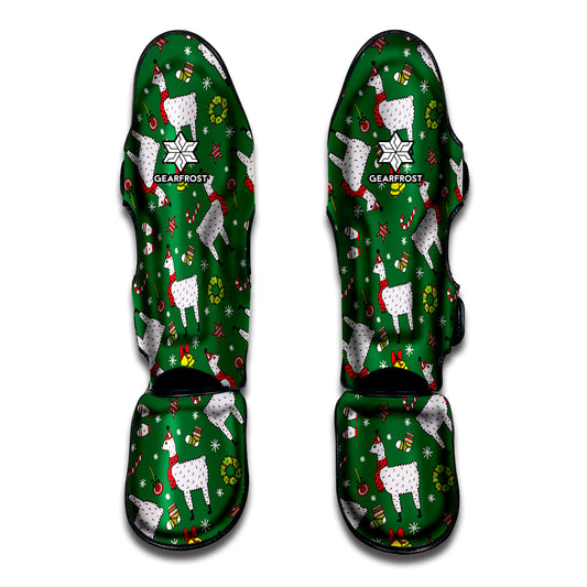 Christmas Llama Pattern Print Muay Thai Shin Guard