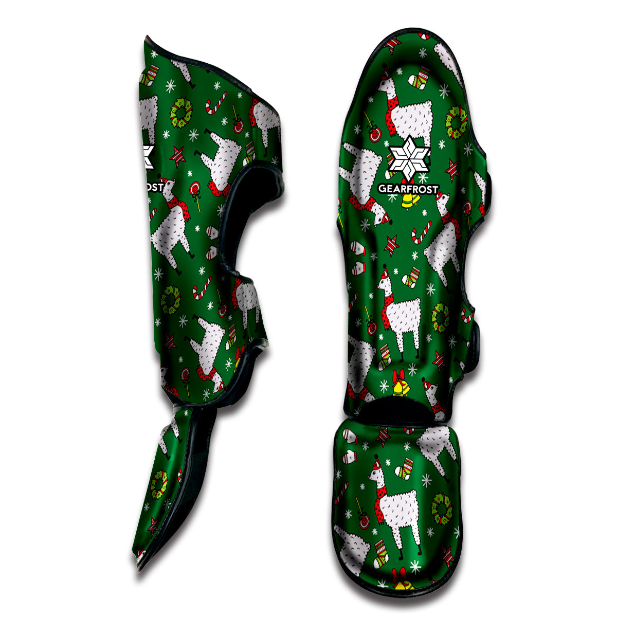 Christmas Llama Pattern Print Muay Thai Shin Guard