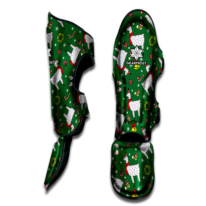 Christmas Llama Pattern Print Muay Thai Shin Guard