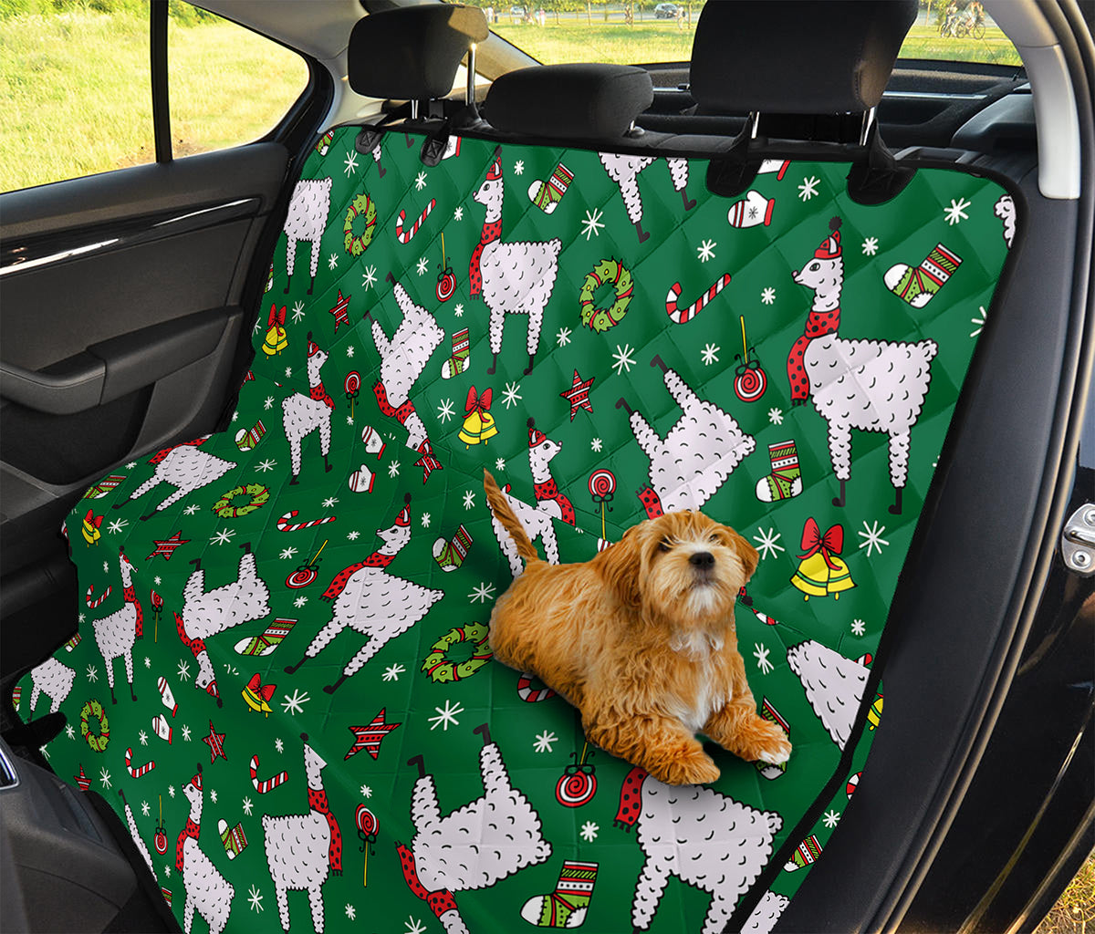 Christmas Llama Pattern Print Pet Car Back Seat Cover