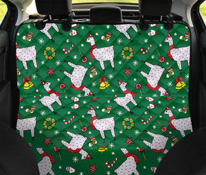 Christmas Llama Pattern Print Pet Car Back Seat Cover