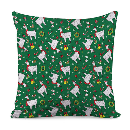 Christmas Llama Pattern Print Pillow Cover