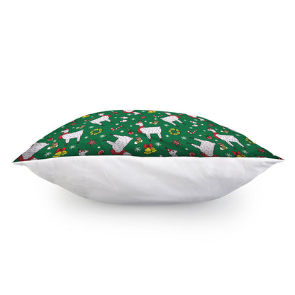Christmas Llama Pattern Print Pillow Cover