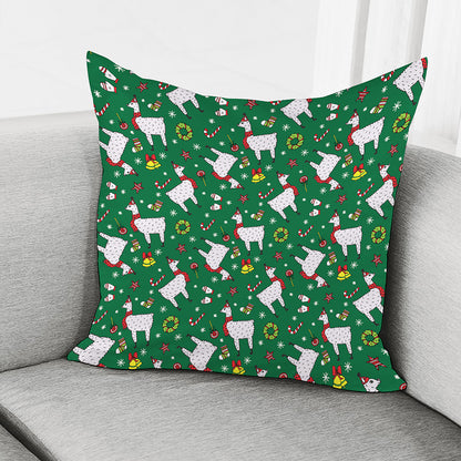 Christmas Llama Pattern Print Pillow Cover