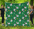 Christmas Llama Pattern Print Quilt