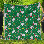 Christmas Llama Pattern Print Quilt