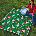Christmas Llama Pattern Print Quilt