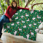 Christmas Llama Pattern Print Quilt