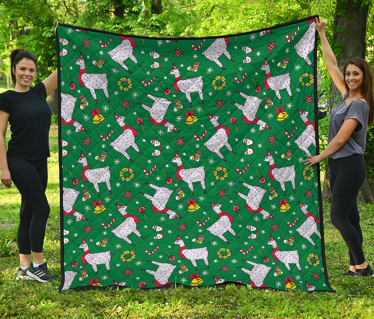 Christmas Llama Pattern Print Quilt