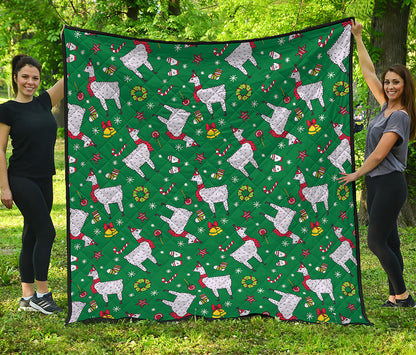 Christmas Llama Pattern Print Quilt