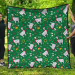 Christmas Llama Pattern Print Quilt
