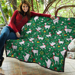 Christmas Llama Pattern Print Quilt