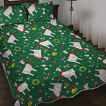Christmas Llama Pattern Print Quilt Bed Set