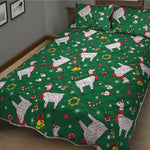 Christmas Llama Pattern Print Quilt Bed Set