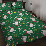 Christmas Llama Pattern Print Quilt Bed Set
