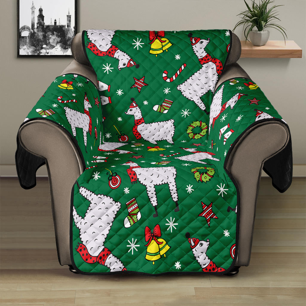 Christmas Llama Pattern Print Recliner Protector