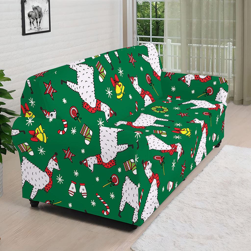 Christmas Llama Pattern Print Sofa Cover