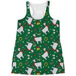 Christmas Llama Pattern Print Women's Racerback Tank Top