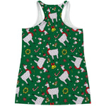 Christmas Llama Pattern Print Women's Racerback Tank Top