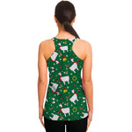 Christmas Llama Pattern Print Women's Racerback Tank Top