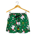 Christmas Llama Pattern Print Women's Shorts