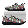 Christmas Madras Plaid Print Black Running Shoes