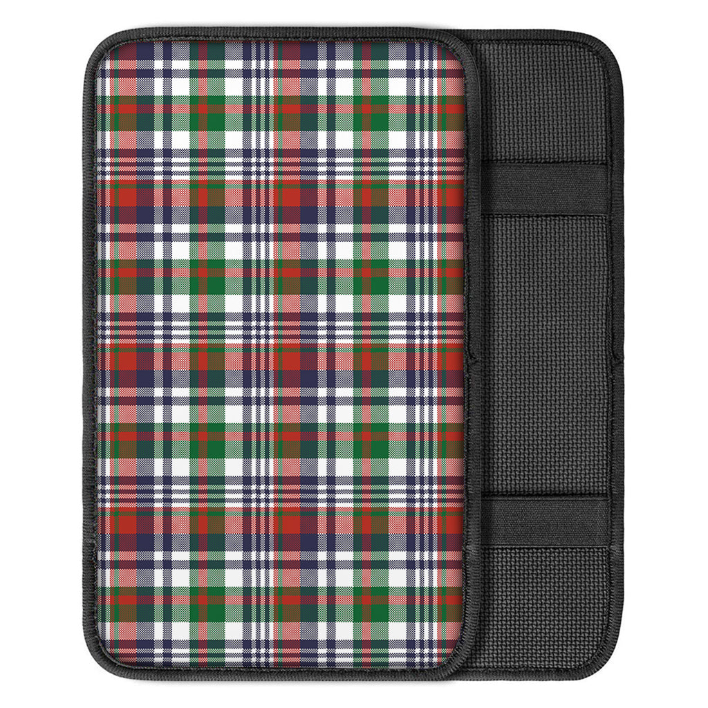 Christmas Madras Plaid Print Car Center Console Cover