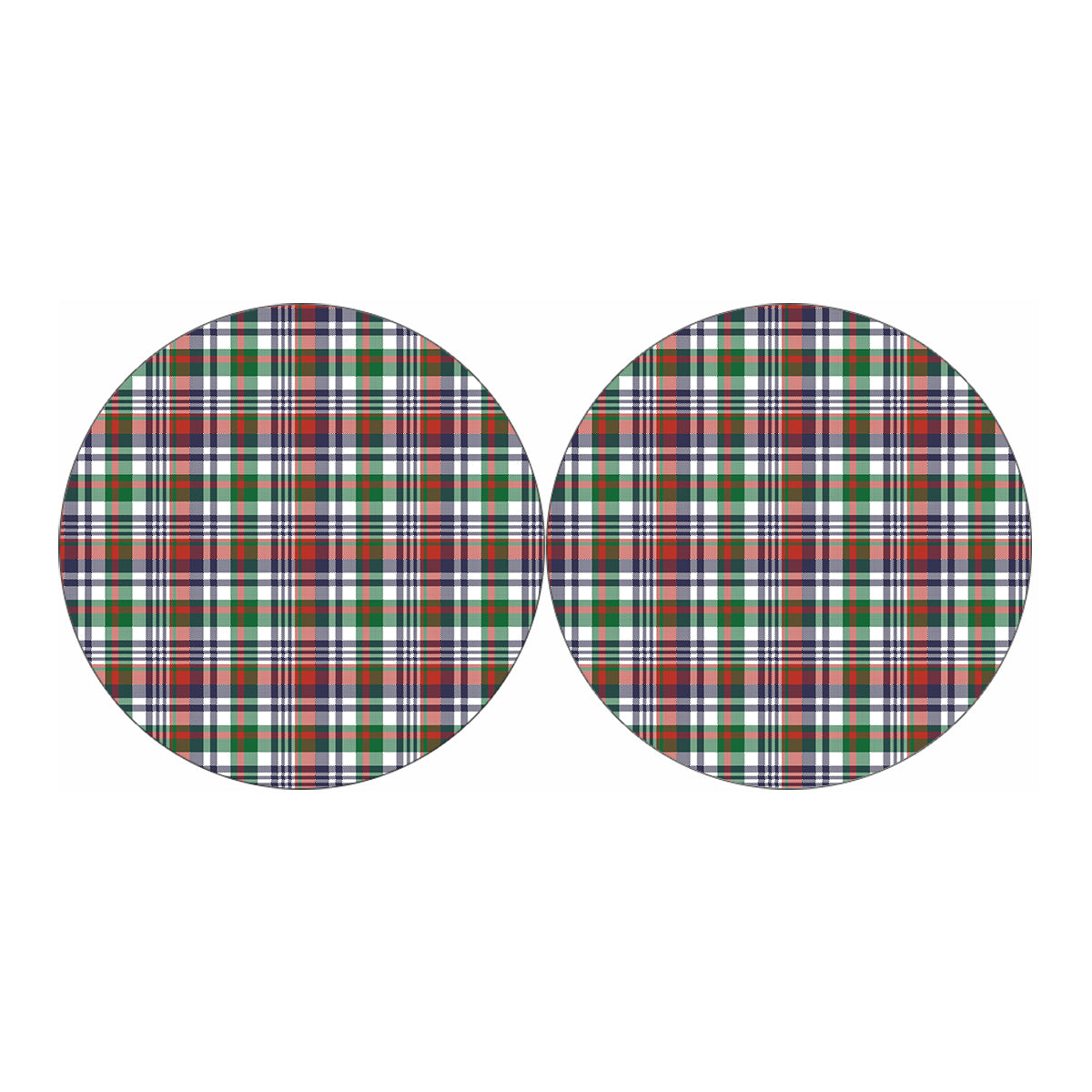 Christmas Madras Plaid Print Car Coasters