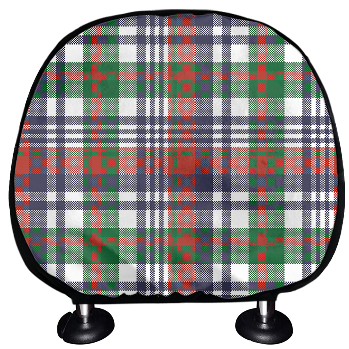 Christmas Madras Plaid Print Car Headrest Covers