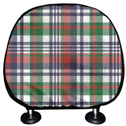 Christmas Madras Plaid Print Car Headrest Covers
