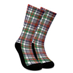 Christmas Madras Plaid Print Crew Socks