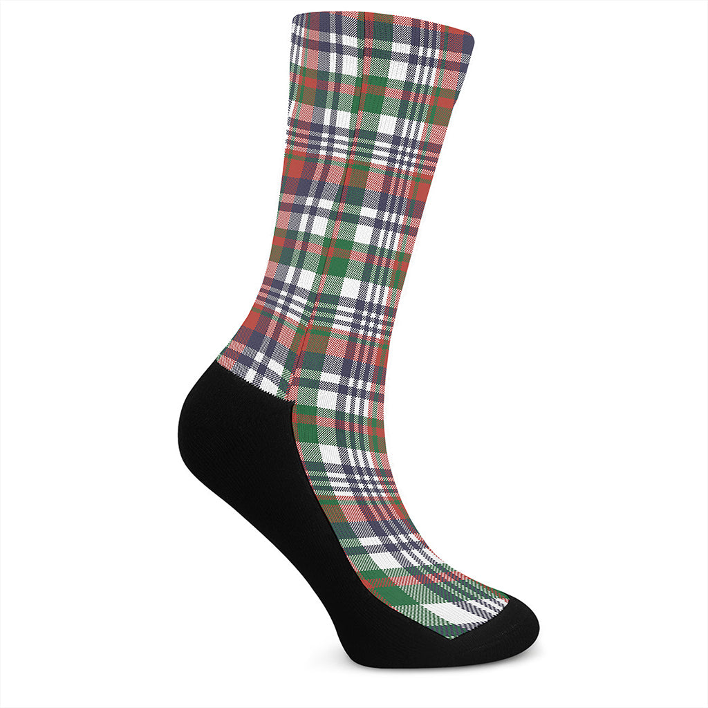 Christmas Madras Plaid Print Crew Socks