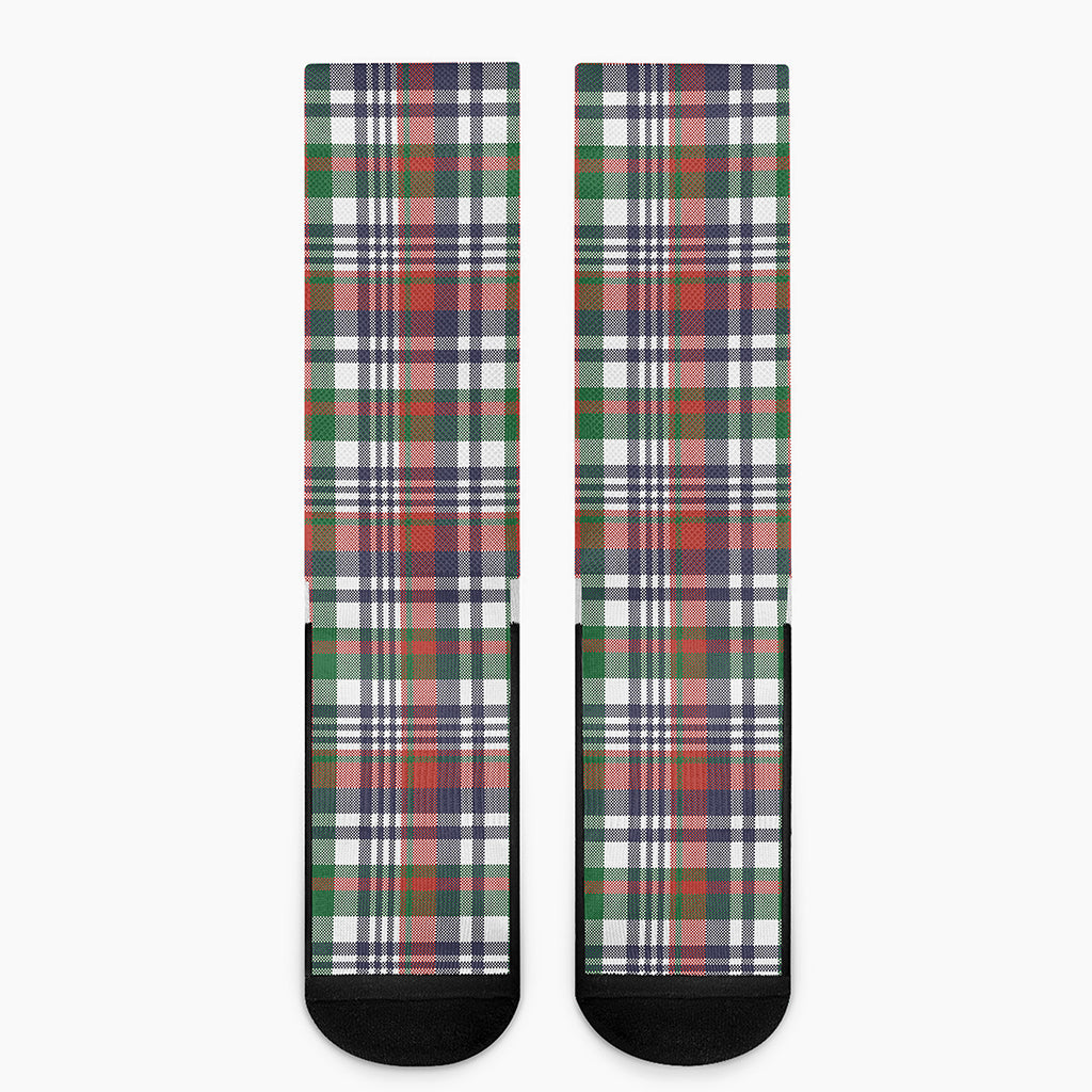 Christmas Madras Plaid Print Crew Socks