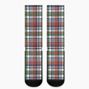 Christmas Madras Plaid Print Crew Socks