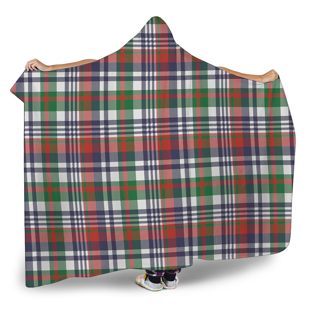 Christmas Madras Plaid Print Hooded Blanket