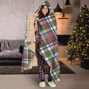 Christmas Madras Plaid Print Hooded Blanket