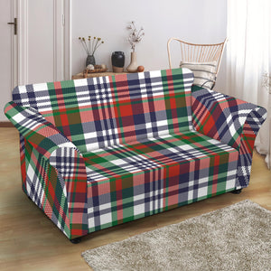 Christmas Madras Plaid Print Loveseat Slipcover