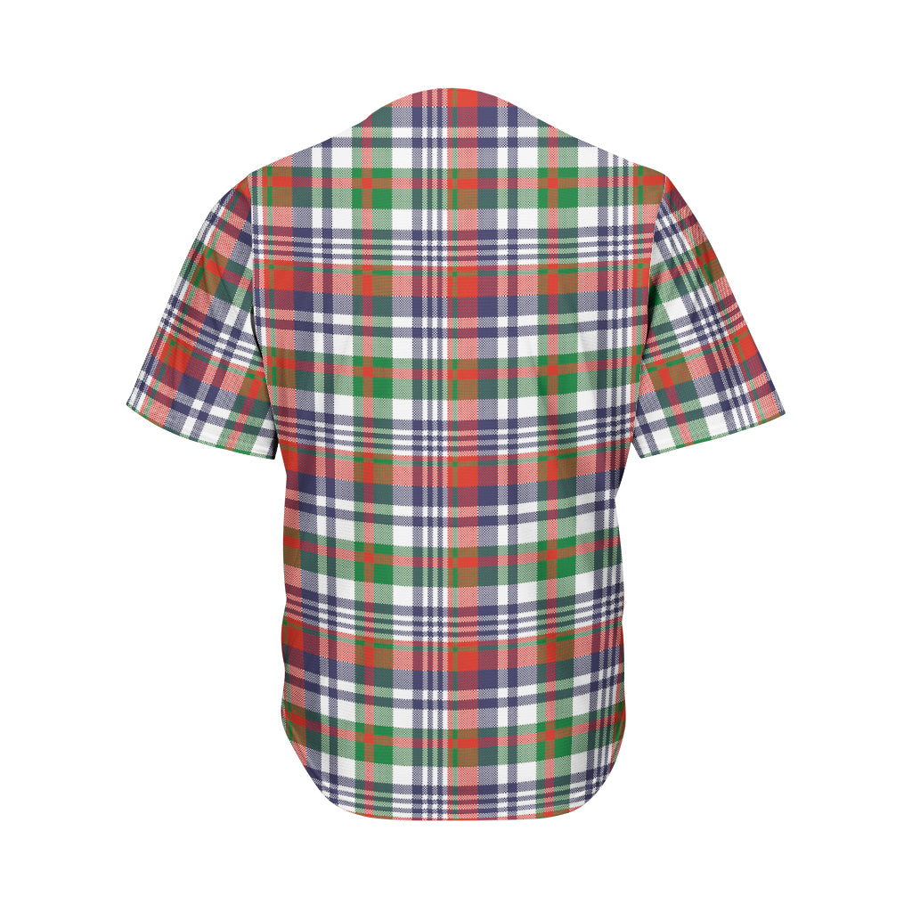 Christmas Madras Plaid Print Men's Baseball Jersey