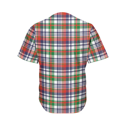 Christmas Madras Plaid Print Men's Baseball Jersey